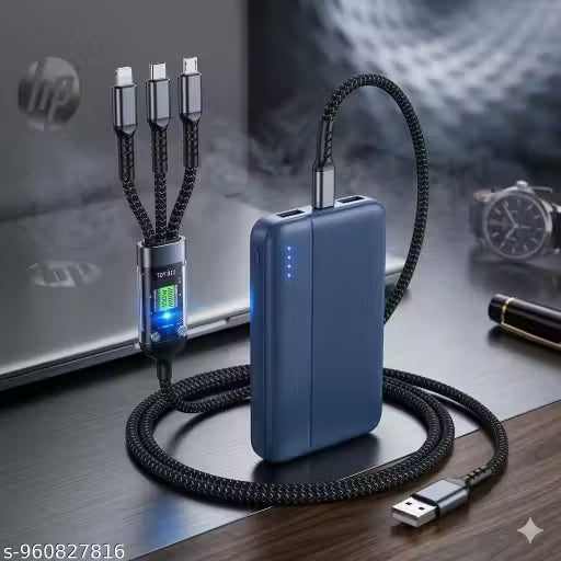 MM All-in-One Travel Power Kit - 10000mAh Powerbank & 3-in-1 Cable BLUE